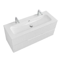 Тумба с раковиной Cezares Duet 120 ясень белый софт, раковина Cezares CZR-8073-120-1-2