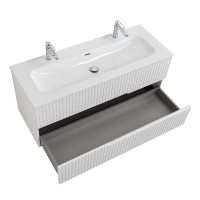 Тумба с раковиной Cezares Duet 120 ясень белый софт, раковина Cezares CZR-8073-120-1-2