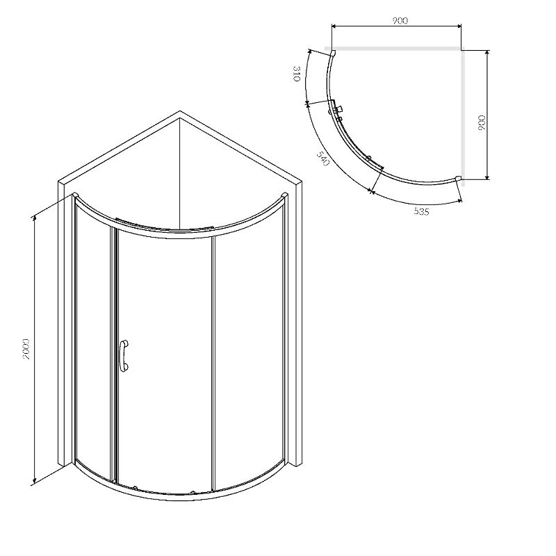 Душевой уголок AM.PM Like W83UG-315-090CG 90x90 профиль хром, стекло тонированное