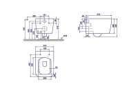 Унитаз подвесной Boheme Zen 967-SET безободковый, с микролифтом, luna