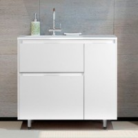 Тумба под раковину Style Line Барселона 90 Люкс Plus L, с бельевой корзиной