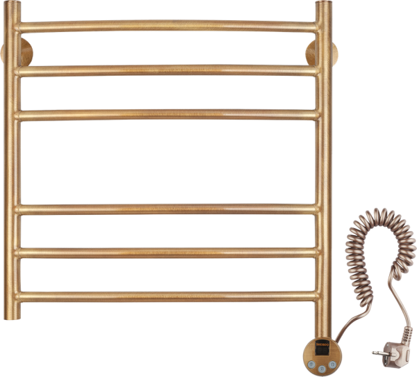 Полотенцесушитель электрический Secado Милан 3 65x55 см, подключение справа, бронза, лесенка, латунь