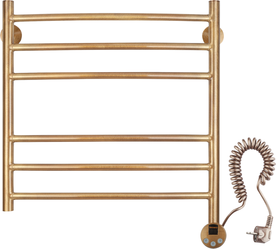 Полотенцесушитель электрический Secado Милан 3 65x55 см, подключение справа, бронза, лесенка, латунь