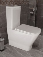 Унитаз-компакт напольный AZARIO Joy AZ-2168-UQ3 безободковый, с микролифтом, глянцевый белый