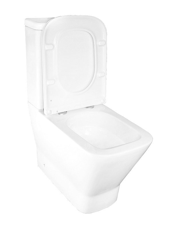 Унитаз-компакт напольный AZARIO Joy AZ-2168-UQ3 безободковый, с микролифтом, глянцевый белый