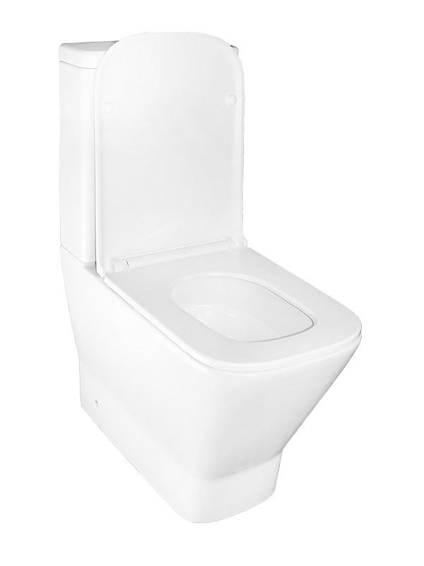 Унитаз-компакт напольный AZARIO Joy AZ-2168-UQ3 безободковый, с микролифтом, глянцевый белый