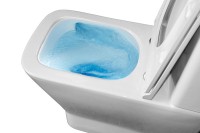 Унитаз-компакт напольный AZARIO Joy AZ-2168-UQ3 безободковый, с микролифтом, глянцевый белый