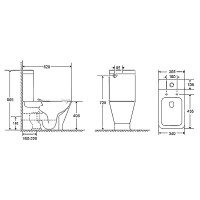 Унитаз-компакт напольный AZARIO Joy AZ-2168-UQ3 безободковый, с микролифтом, глянцевый белый