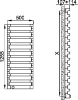 Полотенцесушитель электрический Irsap Step-E 125,5х50, черный хром
