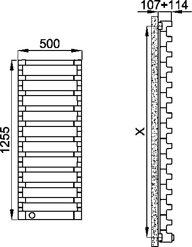 Полотенцесушитель электрический Irsap Step-E 125,5х50, черный хром