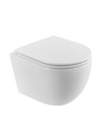 Унитаз подвесной BelBagno Compatto BB003CH-TOR/SC безободковый, с микролифтом, глянцевый белый