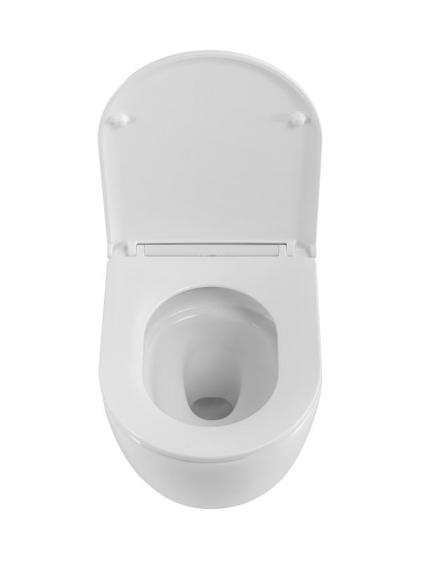 Унитаз подвесной BelBagno Compatto BB003CH-TOR/SC безободковый, с микролифтом, глянцевый белый