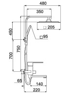 Душевая стойка РМС SL144 SL144-009DK хром Душевая стойка РМС SL144 SL144-009DK хром