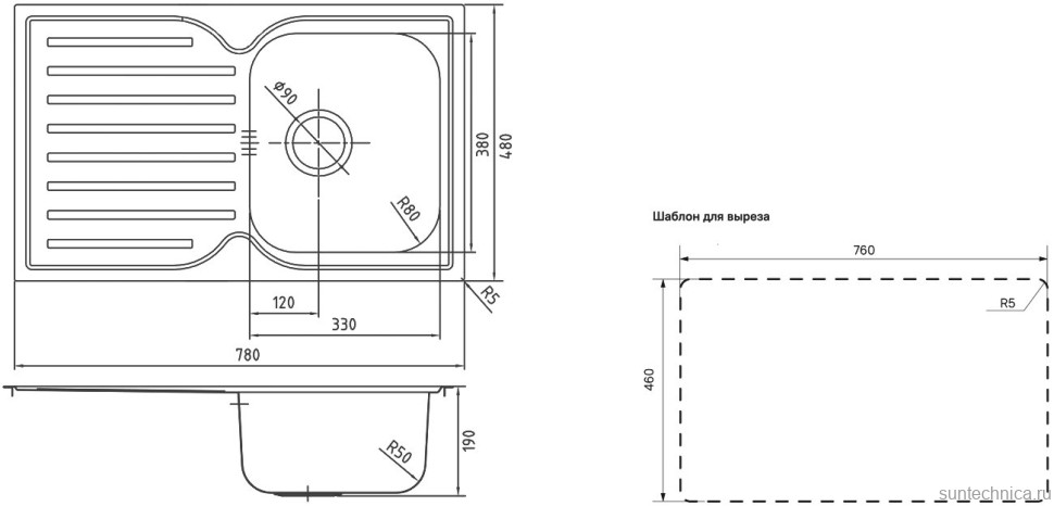 Мойка кухонная IDDIS Strit STR78SDi77