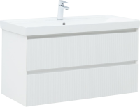 Тумба с раковиной Aquanet Альтера 100 подвесная, белая матовая