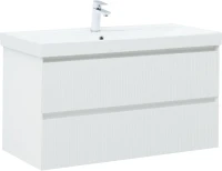 Тумба с раковиной Aquanet Альтера 100 подвесная, белая матовая