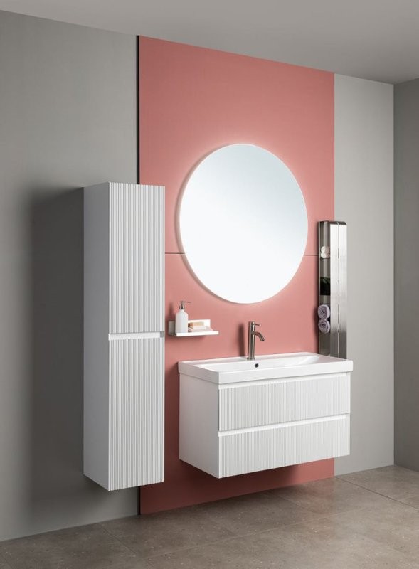 Тумба с раковиной Aquanet Альтера 100 подвесная, белая матовая