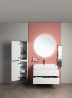 Тумба с раковиной Aquanet Альтера 100 подвесная, белая матовая