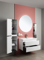 Тумба с раковиной Aquanet Альтера 100 подвесная, белая матовая