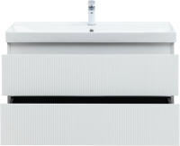 Тумба с раковиной Aquanet Альтера 100 подвесная, белая матовая