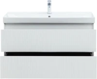 Тумба с раковиной Aquanet Альтера 100 подвесная, белая матовая