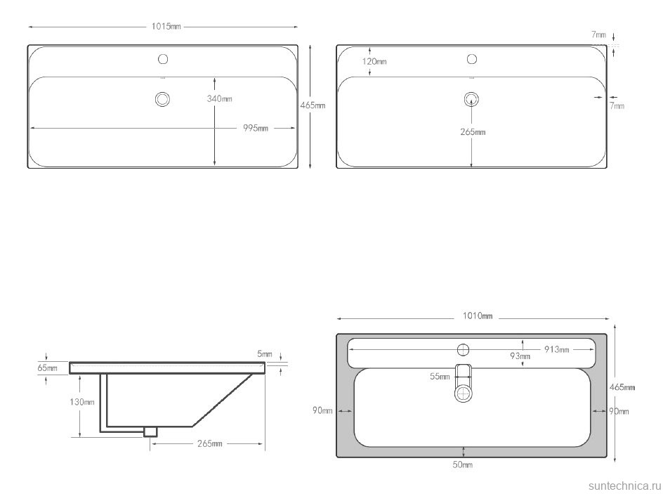Тумба с раковиной Aquanet Альтера 100 подвесная, белая матовая