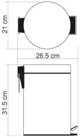 Мусорное ведро Wasserkraft Elbe K-7200 K-635BLACK 5 л