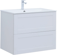 Тумба с раковиной Aquanet Терра 80 подвесная, белая матовая