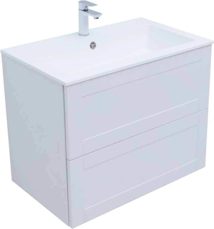 Тумба с раковиной Aquanet Терра 80 подвесная, белая матовая