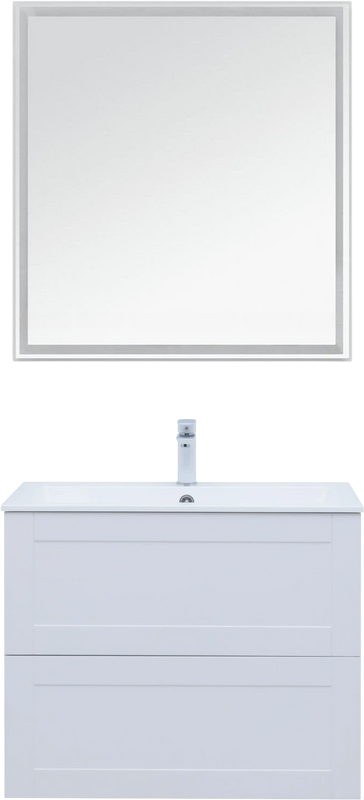 Тумба с раковиной Aquanet Терра 80 подвесная, белая матовая