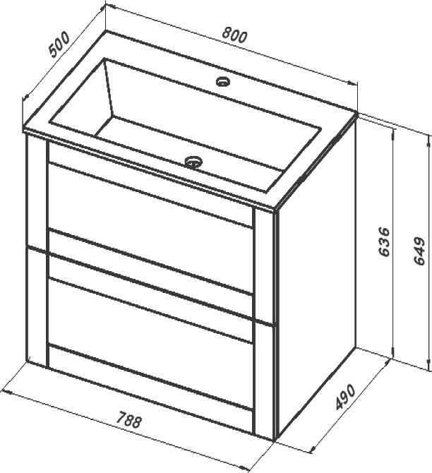 Тумба с раковиной Aquanet Терра 80 подвесная, белая матовая