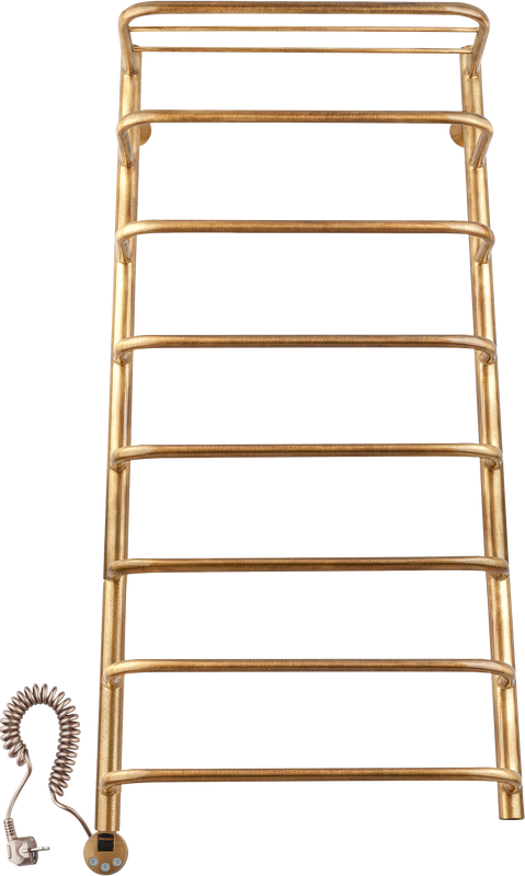 Полотенцесушитель электрический Secado Мерида 2 105x55 см, подключение слева, бронза, лесенка, латунь, с полкой