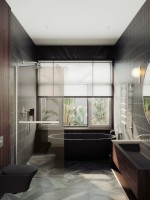 Душевая перегородка Maybahglass MGD-715-5ш 119 см, профиль хром матовый, стекло бронза