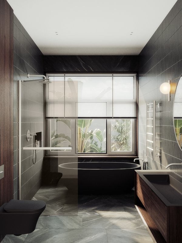 Душевая перегородка Maybahglass MGD-715-5ш 119 см, профиль хром матовый, стекло бронза