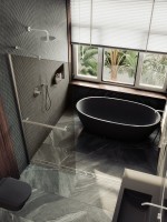 Душевая перегородка Maybahglass MGD-715-5ш 119 см, профиль хром матовый, стекло бронза