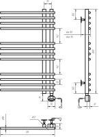 Полотенцесушитель электрический Domoterm Гамма П12 7x80, левый, золото