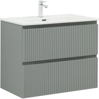 Тумба с раковиной Aquanet Джейн (Flat) 80 подвесная, мисти грин