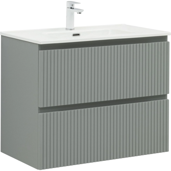 Тумба с раковиной Aquanet Джейн (Flat) 80 подвесная, мисти грин