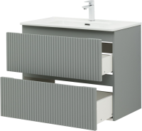 Тумба с раковиной Aquanet Джейн (Flat) 80 подвесная, мисти грин