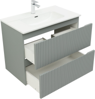 Тумба с раковиной Aquanet Джейн (Flat) 80 подвесная, мисти грин