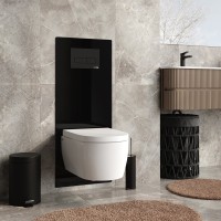 Система инсталляции для унитазов Wasserkraft Glan 66TLT.010.ME.BL.MB03 с кнопкой смыва матовой черной