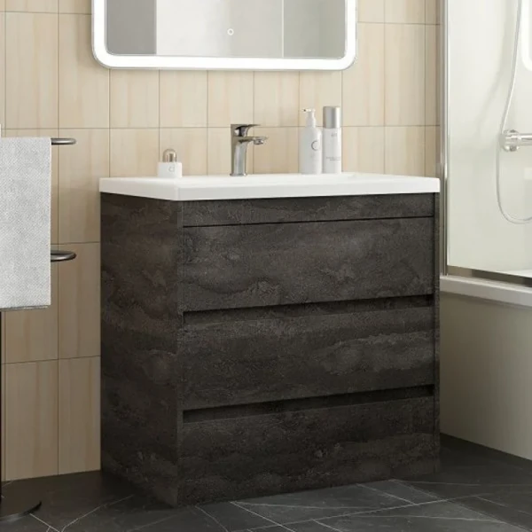 Тумба с раковиной Art&Max Family-M 75 напольная, iron stone