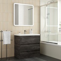 Тумба с раковиной Art&Max Family-M 75 напольная, iron stone