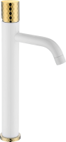 Смеситель для раковины Boheme Stick 122-WG white diamond gold