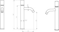 Смеситель для раковины Boheme Stick 122-WG white diamond gold