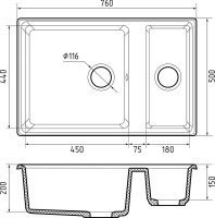 Мойка кухонная GranFest Level LV-760K кашемир