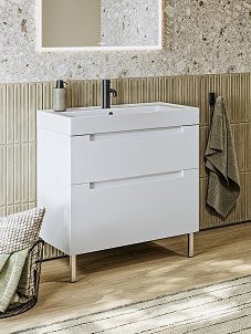 Тумба с раковиной Aqwella Vancouver 80 напольная, белая
