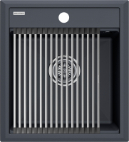 Мойка кухонная Paulmark Stepia + Step PM114651-AN+R375-BS антрацит