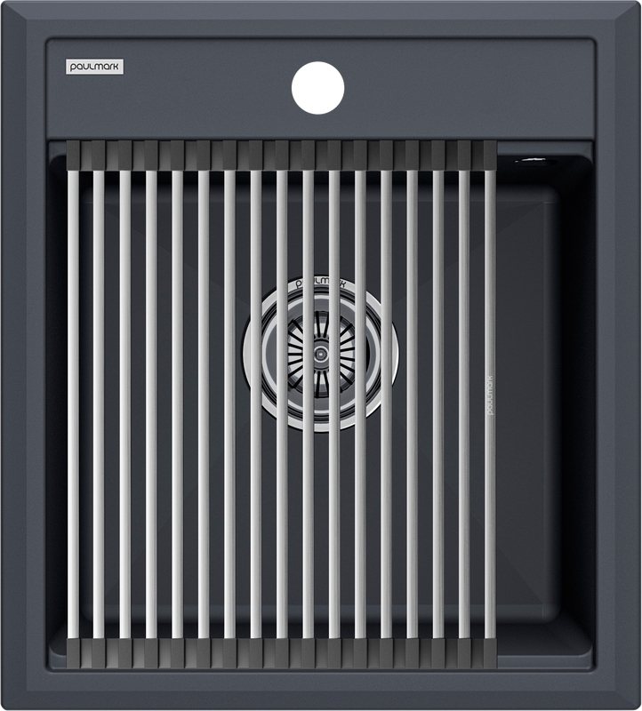 Мойка кухонная Paulmark Stepia + Step PM114651-AN+R375-BS антрацит