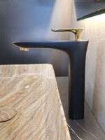 Смеситель для раковины AltroBagno Aperto 010211 NeOr черный, золото